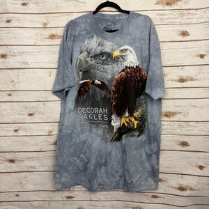 The Mountain Blue Tie Dye Iowa Bald Eagle Short Sleeve Graphic Tee T-shirt 2XL